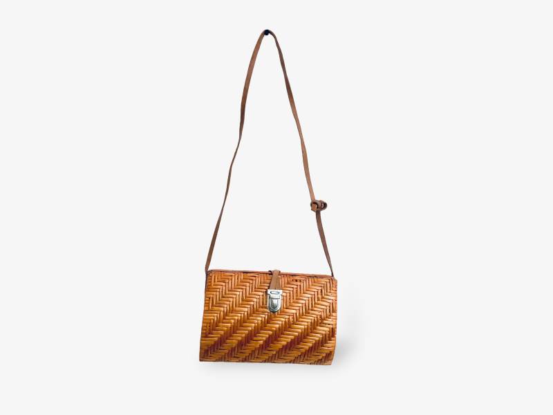 70Er Jahre Vintage Bambus Handtasche 70Er Jahre Vintage Bambus Handtasche von FrauvonMuecke