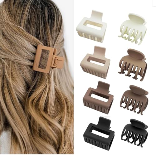 Haarklammer Damen,8 Stück Mittelgroße Haarklammern Starkem Halt Haarklauenclips Matt Hairclips für Dünnes Haar Dickes Haar von Frdelma