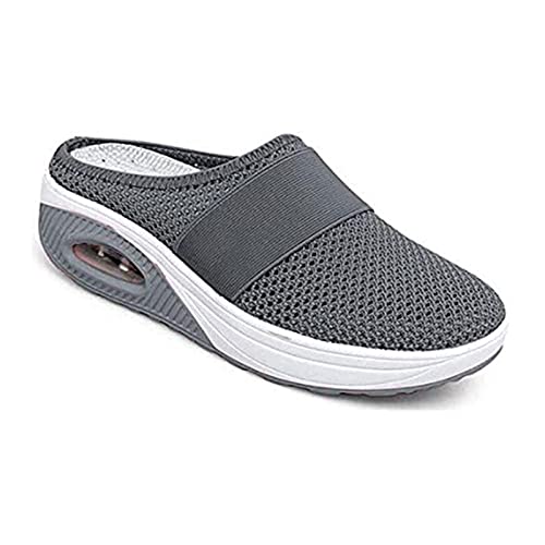 Frdun Aouln Lässige Damen Sandaletten, Mädchen Slip-On Wanderschuhe, Hausschuhe mit Luftkissen, stoßfest, Mesh Obermaterial, Plattform-Müßiggänger, atmungsaktive Sport-Sandale von Frdun