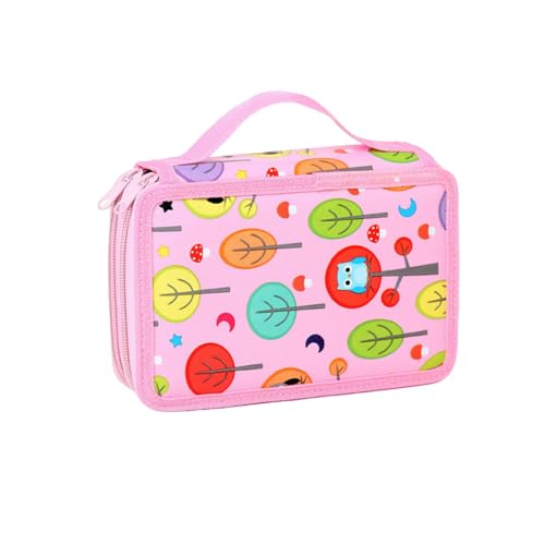 Frdun Cartoon Muster Federmäppchen Multifunktionale Kinder Bleistift Organizer Tasche für kleine Gegenstände Lagerung Management, rose, 72 Holes von Frdun