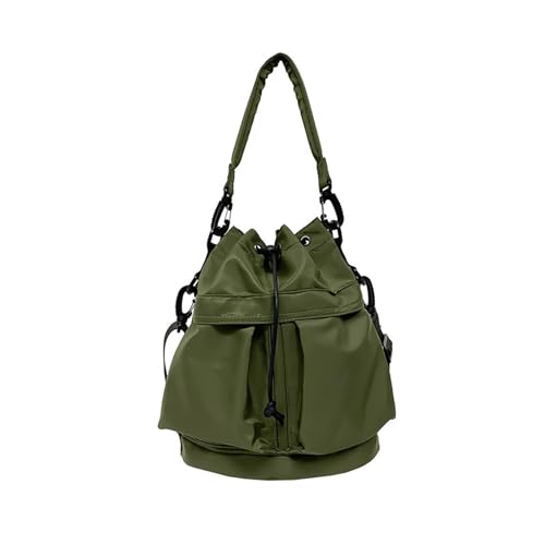 Frdun Kordelzug-Eimertasche für Damen, Nylon, Umhängetasche, Eimer, Schultertasche mit verstellbarem Riemen, mehrere Taschen, Kordelzug, Handtasche, Eimertasche, Geldbörse, armee-grün von Frdun