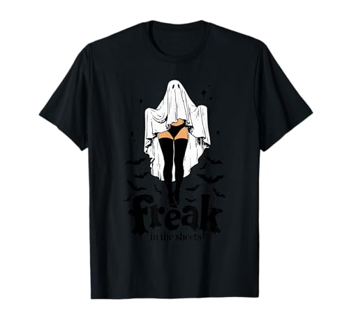 Freak In The Sheets Lustiger Gruseliger Halloween-Geist Frauen Mädchen T-Shirt Freak In The Sheets Lustiger Gruseliger Halloween-Geist Frauen Mädchen T-Shirt von Freak In The Sheets Funny Ghost Pumpkin Halloween