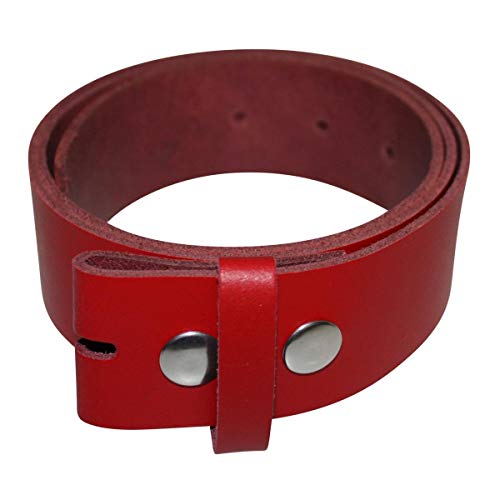 Freak Scene® 4cm breiter Ledergürtel für Gürtelschnallen, Farbe-Länge: rot-80 von Freak Scene