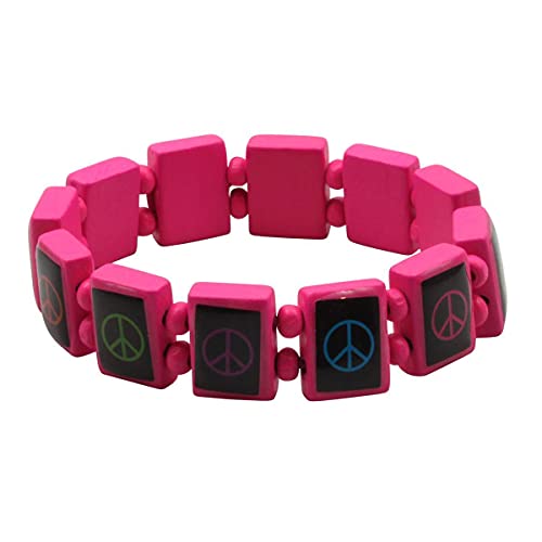 Freak Scene® Holzarmband ° Peace - pink von Freak Scene