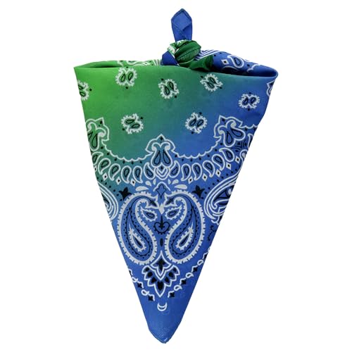 Freak Scene Bandana Tuch Paisley Farbverlauf quadratisches Kopftuch grün von Freak Scene