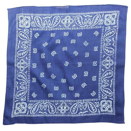 Freak Scene Bandana Tuch - Paisley Muster 01 - blau - weiß - quadratisches Kopftuch von Freak Scene
