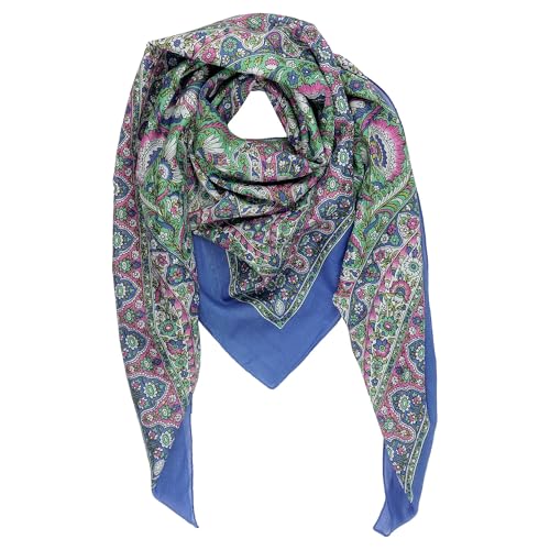 Freak Scene Baumwolltuch Blumen Fächerblüte Muster08 blau quadratisches Tuch von Freak Scene