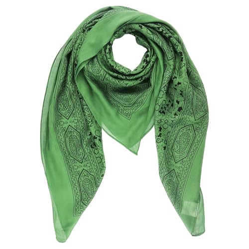 Freak Scene Baumwolltuch Indisches Blumenmuster grün schwarz 100x100cm Halstuch quadratisches Tuch von Freak Scene