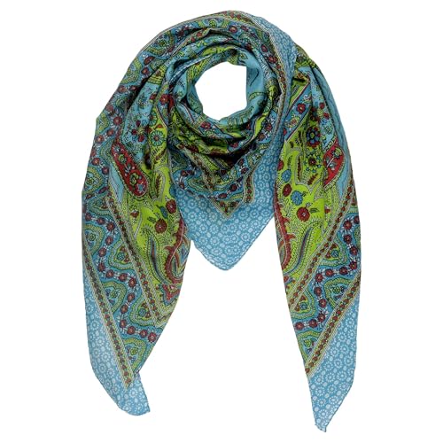 Freak Scene Baumwolltuch Paisley Blumen Muster01 türkis bunt quadratisches Tuch Freak Scene Baumwolltuch Paisley Blumen Muster01 türkis bunt quadratisches Tuch von Freak Scene