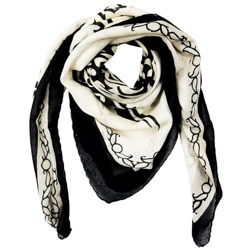 Freak Scene Baumwolltuch Tribal Style schwarz beige Ornament 100x100cm leichtes Halstuch quadratisches Tuch Schal von Freak Scene