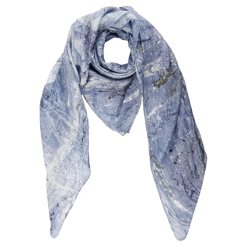 Freak Scene Baumwolltuch zweifarbig marmoriert grau blau 100x100cm Halstuch quadratisches Tuch von Freak Scene