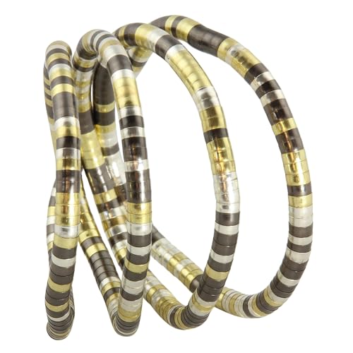 Freak Scene Biegsame Halskette Schlangenkette silberfarben-anthrazit-goldfarben hell 6mm Kette Armband von Freak Scene