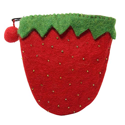 Freak Scene Filzbörse mit Reißverschluss - Erdbeere von Freak Scene