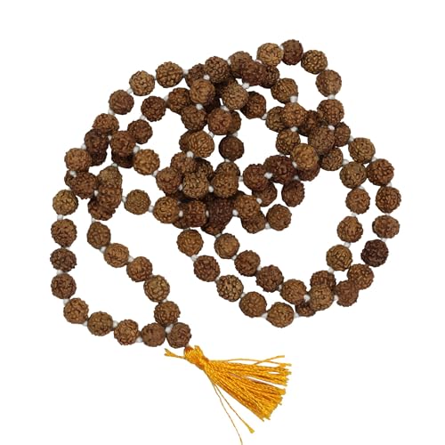 Freak Scene Gebetskette Mala Kette Rudraksha Perlen Modell 03 5 Mukhi braun Halskette Meditationskette von Freak Scene