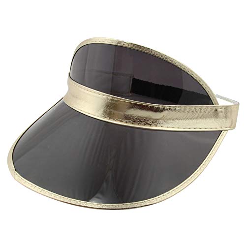 Freak Scene Retro Schildkappe - Sun Visor Cap - 80s Poker Visier Mütze - Farbe: schwarz-Gold von Freak Scene