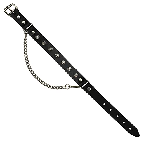 Freak Scene Stiefelkette aus Leder - flache Spitznieten - schwarz von Freak Scene