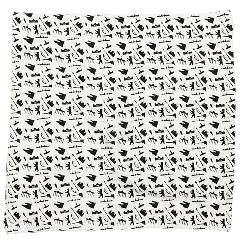 Freak Scene Superfreak Bandana Tuch - Berlin Symbole weiß - schwarz - quadratisches Kopftuch von Freak Scene