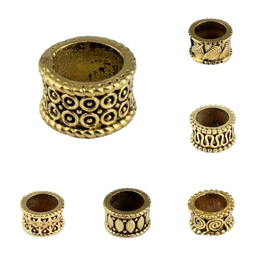Haarschmuck Metall gold Modell 01 rund Zöpfe Dreadlocks Haarperle Haardekoration von Freak Scene