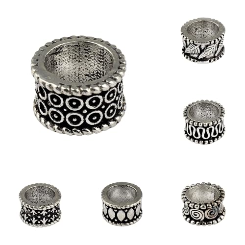 Haarschmuck Metall silber Modell 04 rund Zöpfe Dreadlocks Haarperle Haardekoration von Freak Scene
