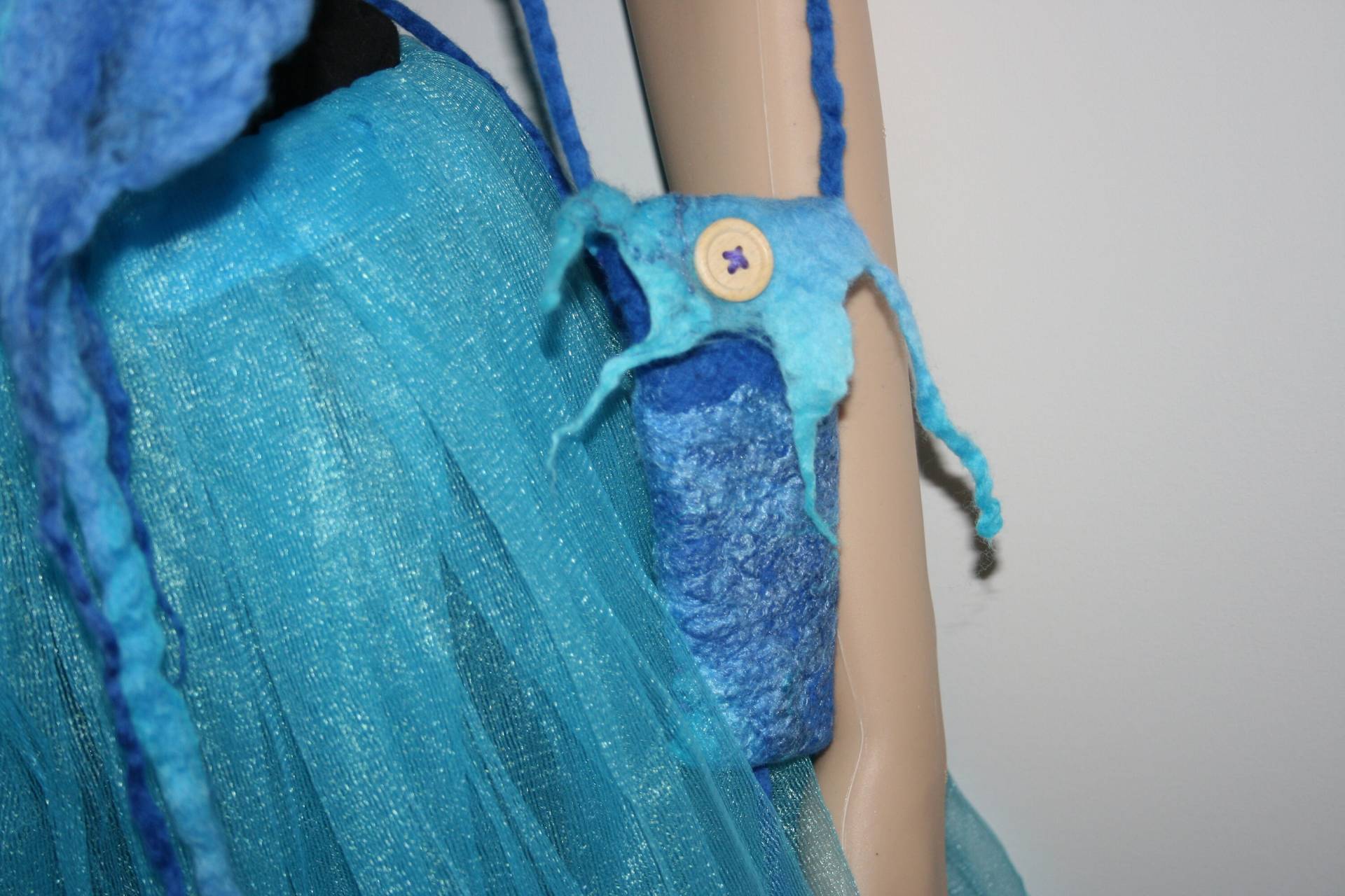 Meerjungfrau Geldbörse. Sirene Tasche. Wasser-Nymphe Gefilzte Pixie Fee Tasche Mit Wunderschönen Ozean Inspirierten Details. Blaue See Tasche.ooak von Freakoid