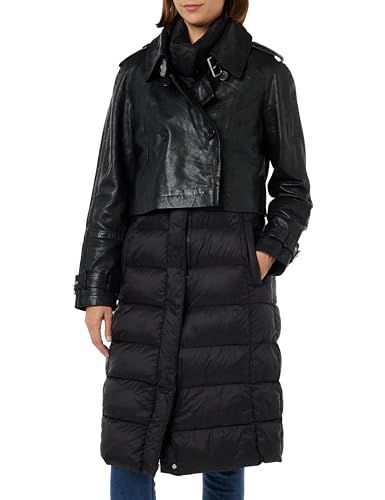 Freaky Nation Damen Center Stage-FN Lederjacke + Steppweste, Black/Black, L von Freaky Nation