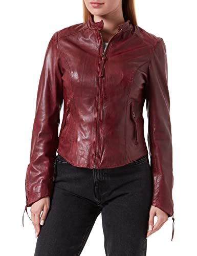 Freaky Nation Damen Charis-FN LA Lederjacke, Merlot, XXL von Freaky Nation