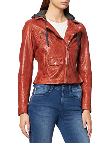 Freaky Nation Damen Easy Biker-FN Lederjacke, Chestnut, XL von Freaky Nation