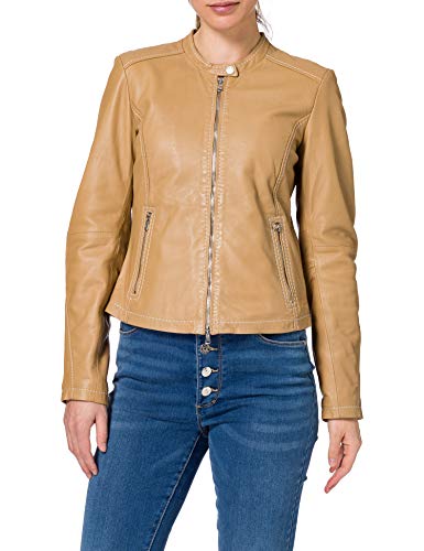 Freaky Nation Damen Emellie-FN Lederjacke, iced Coffee, XXL von Freaky Nation