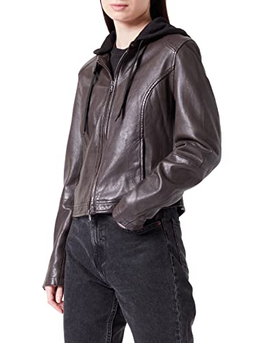 Freaky Nation Damen Iza-FN Lederjacke, Dark Oak, L von Freaky Nation