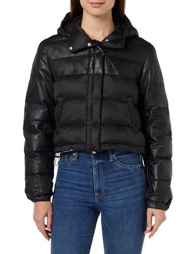 Freaky Nation Damen Soft Star-FN Leder-/Textilmixjacke, Black/Black, L von Freaky Nation