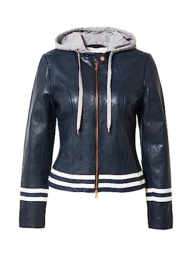 Freaky Nation Damen Sportiness-FN Lederjacke, Navy, M von Freaky Nation