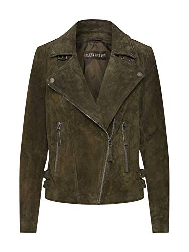 Freaky Nation Damen Taxi Driver-FN Lederjacke, Olive, L von Freaky Nation