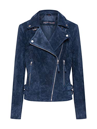 Freaky Nation Damen Taxi Driver-FN Lederjacke, Pond Blue, S von Freaky Nation