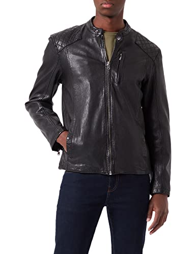 Freaky Nation Herren Kiano-FN Lederjacke, Black, M von Freaky Nation