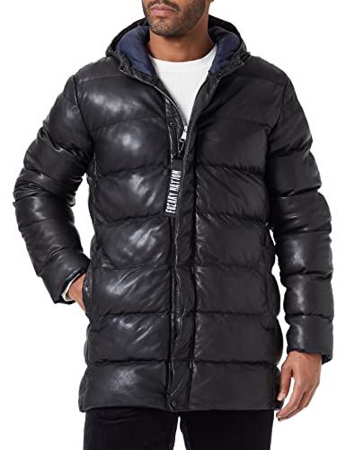 Freaky Nation Herren Outstanding-FN Ledermantel, Black, M von Freaky Nation