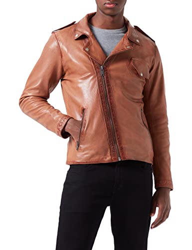 Freaky Nation Herren Up-FN Lederjacke, Ginger Biscuit, L von Freaky Nation