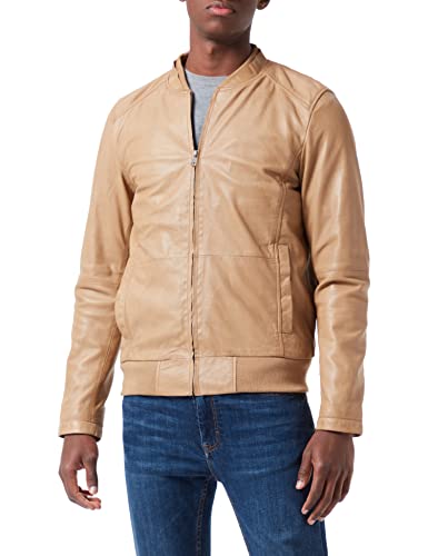 Freaky Nation Herren Yorik-FN Lederjacke, beige, 3XL von Freaky Nation