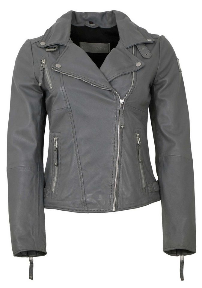Freaky Nation Lederjacke Biker Princess Freaky Nation - Damen Lederjacke Bikerjacke Lammnappa granit von Freaky Nation