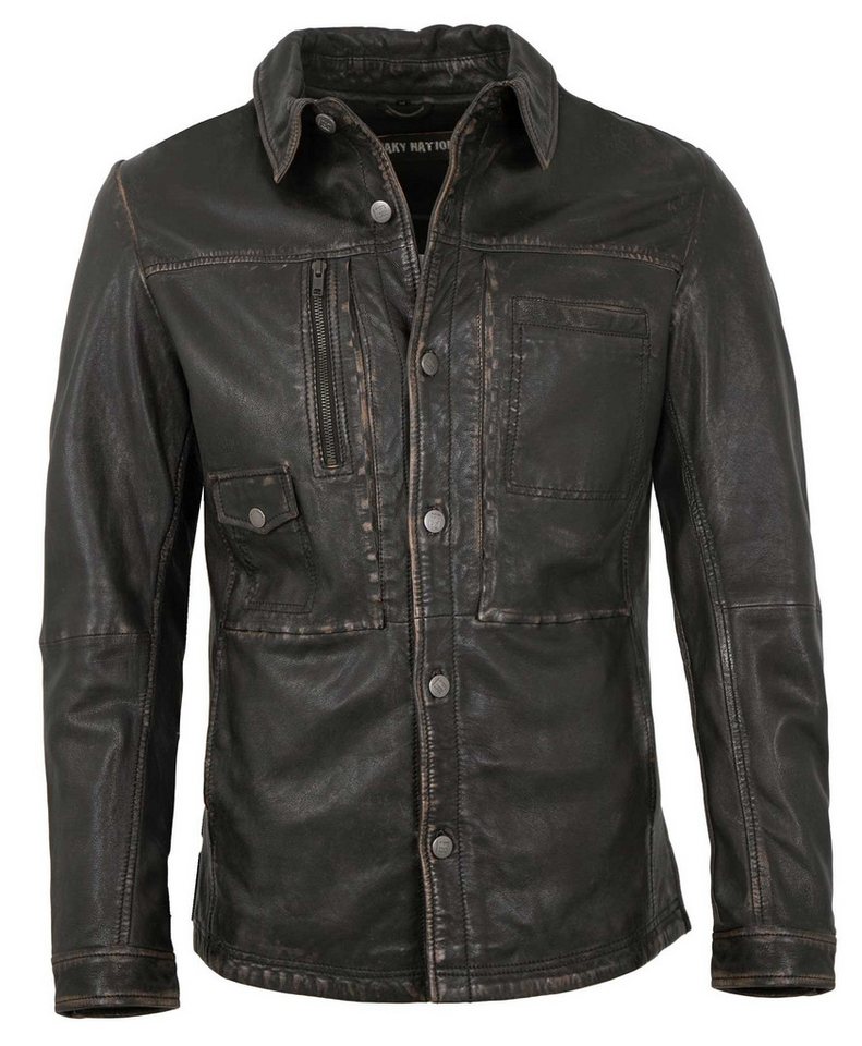 Freaky Nation Lederjacke Blacked Style-FN Freaky Nation - Herren Lederjacke Lederhemd Lammnappa schwarz-beige von Freaky Nation