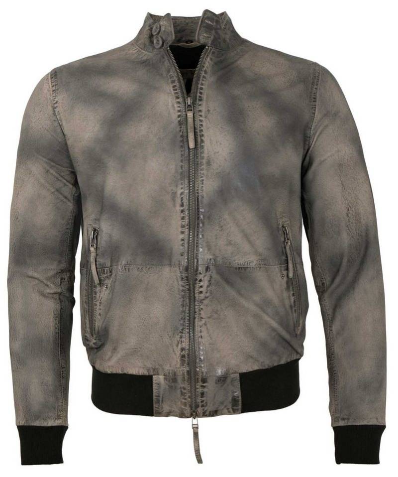 Freaky Nation Lederjacke Fado-FN Freaky Nation - Herren Lederjacke Blouson Lammnubuk grau antik von Freaky Nation