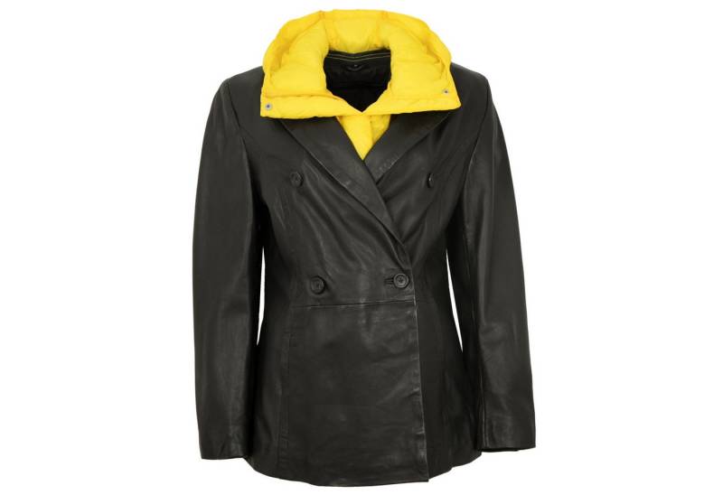 Freaky Nation Lederjacke Glam Factor-FN Freaky Nation - Damen Lederjacke Blazer Lammnappa schwarz/ gelb von Freaky Nation