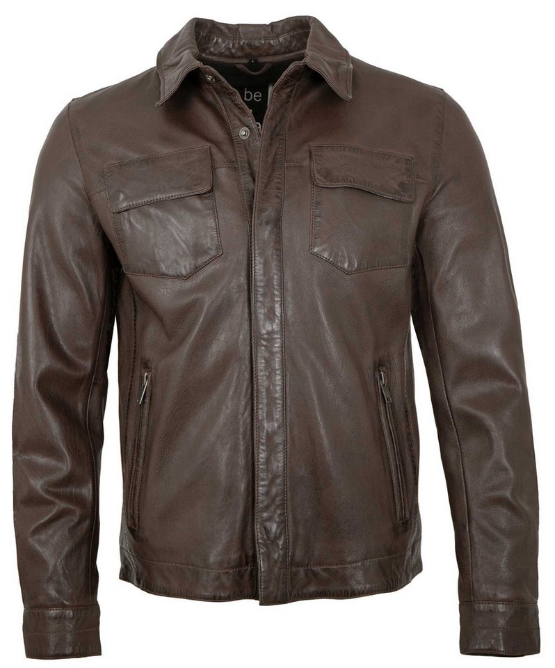 Freaky Nation Lederjacke Kian-FN Freaky Nation - Herren Lederjacke Lederhemd Lammnappa dunkelbraun von Freaky Nation