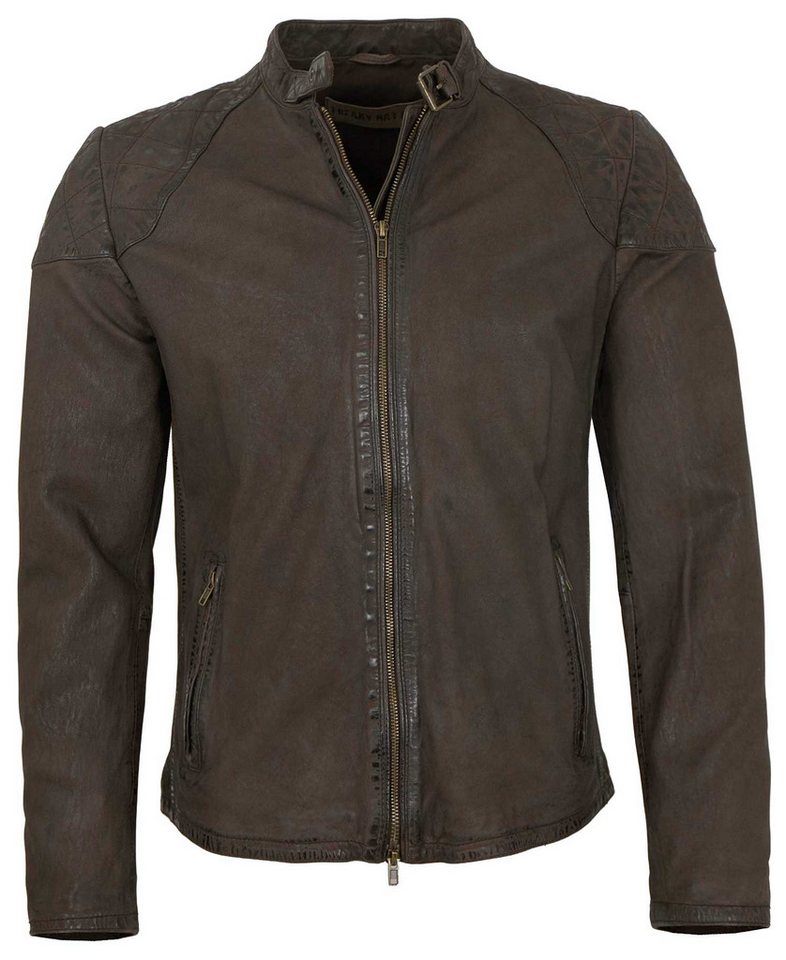 Freaky Nation Lederjacke On Track-FN Freaky Nation-Herren Lederjacke Bikerjacke Lammnappa dunkelbraun antik von Freaky Nation