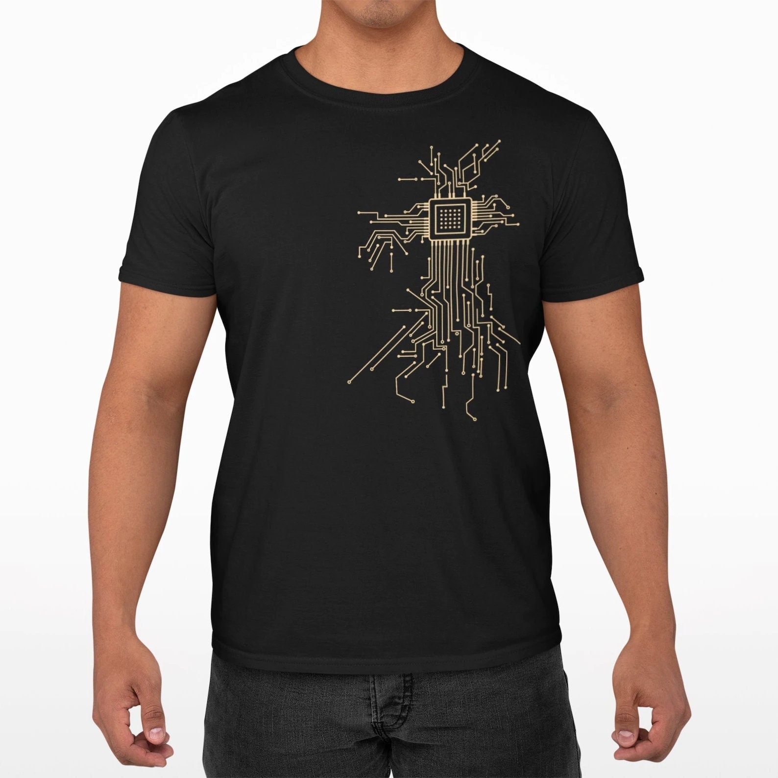 Nerd T-Shirt Herren Mit Computer Motiv Informatik Geek Shirt Gamer Print Mann Tshirt Programmierer Chip Technik Geburtstagsgeschenk von FreakyDesignShop