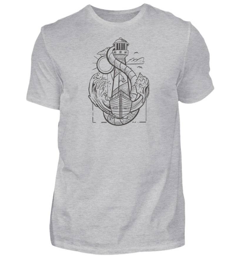 T-Shirt Herren Seemann Anker Grafik Shirt Leuchtturm Boot T Mann Moinherren von FreakyDesignShop