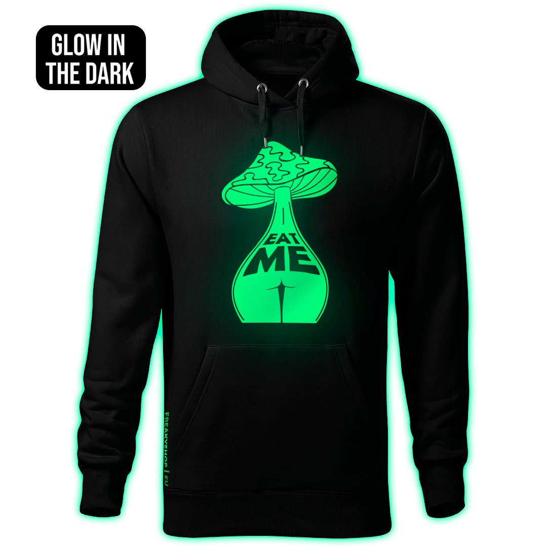 Bleib Trippy Hoodie, Pilz Retro Hippie Natur Liebhaber Glow in The Dark Hoodie Für Männer Rave Geschenk von FreakyShopEU