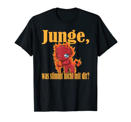 Satan Junge was stimmt nicht mit dir Teufel Männer Teufelin T-Shirt Satan Junge was stimmt nicht mit dir Teufel Männer Teufelin T-Shirt von Freche Ironische Sprüche Jugendliche Flirten Jungs