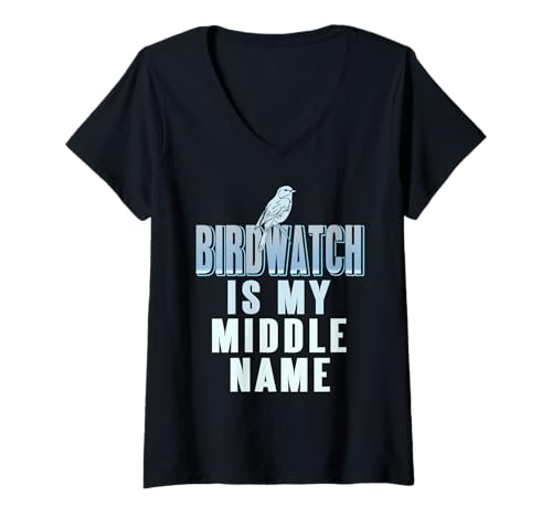 Damen Vogelschauen Ist Mein Zweiter Name Humor T-Shirt mit V-Ausschnitt Damen Vogelschauen Ist Mein Zweiter Name Humor T-Shirt mit V-Ausschnitt von Freche Naturbeobachter Fans