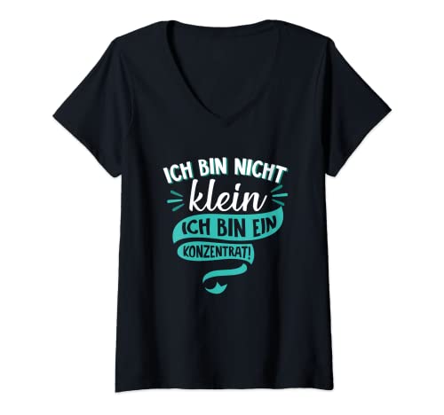Damen Ich bin nicht klein Ich bin ein Konzentrat - Statement T-Shirt mit V-Ausschnitt Damen Ich bin nicht klein Ich bin ein Konzentrat - Statement T-Shirt mit V-Ausschnitt von Freche Sprüche Geschenkidee