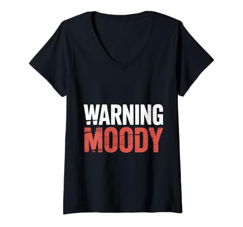Damen Warning Moody Emotional Attitude Behavior Swing |- T-Shirt mit V-Ausschnitt Damen Warning Moody Emotional Attitude Behavior Swing |- T-Shirt mit V-Ausschnitt von Freche Stimmung mürrische Stimmungswarnung